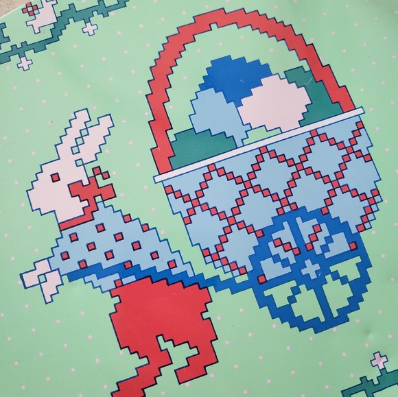 Vintage Mint Green Easter Bunny Handle Tin - Picture 6 of 8